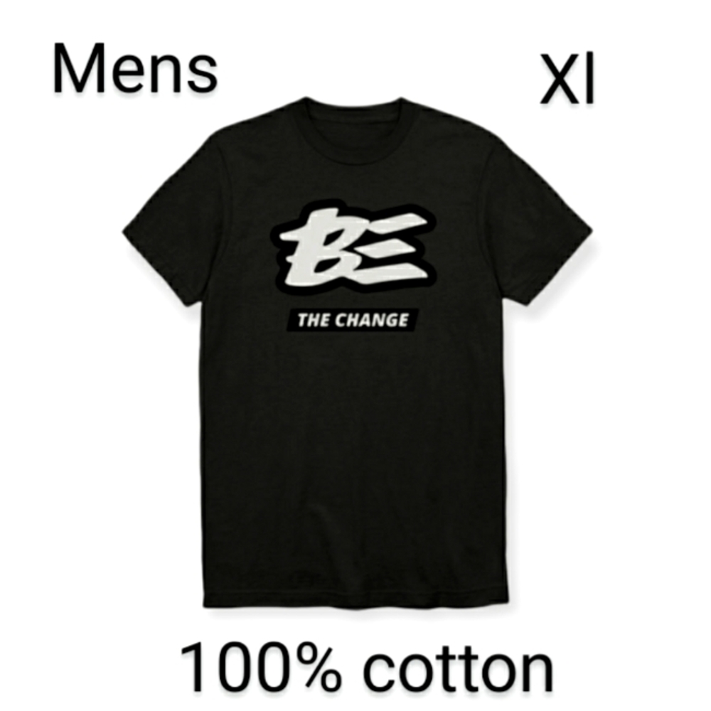 Mens size xl 100% cotton tee Black white Be the change shirt Nwtgs